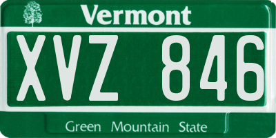 VT license plate XVZ846