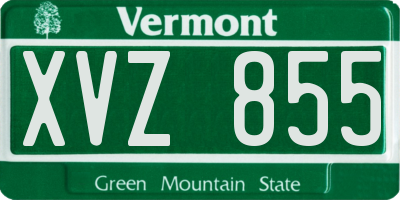 VT license plate XVZ855