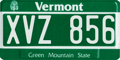 VT license plate XVZ856