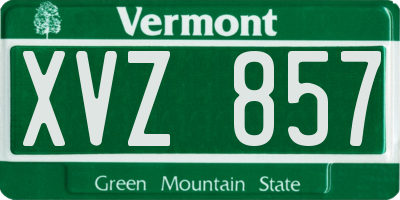 VT license plate XVZ857