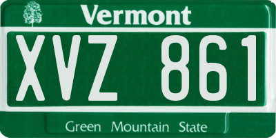 VT license plate XVZ861