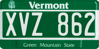 VT license plate XVZ862