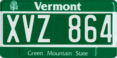 VT license plate XVZ864