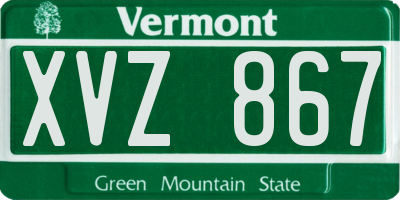 VT license plate XVZ867