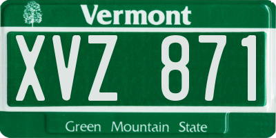 VT license plate XVZ871