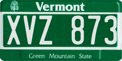 VT license plate XVZ873