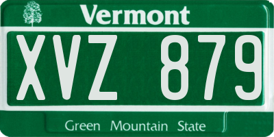 VT license plate XVZ879