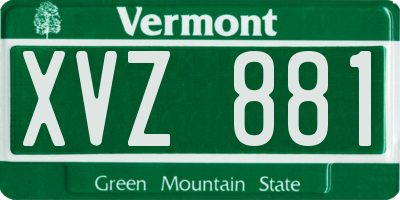 VT license plate XVZ881