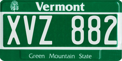 VT license plate XVZ882