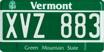 VT license plate XVZ883