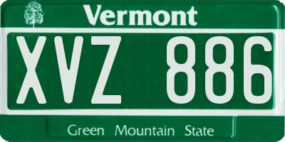 VT license plate XVZ886