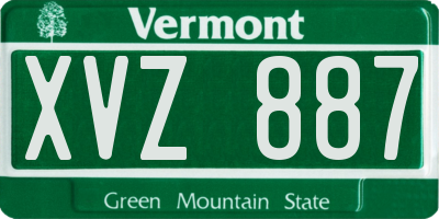 VT license plate XVZ887