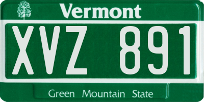 VT license plate XVZ891