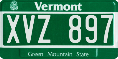 VT license plate XVZ897