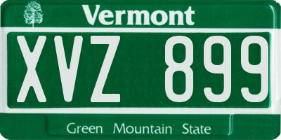 VT license plate XVZ899
