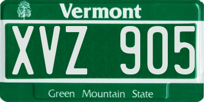 VT license plate XVZ905