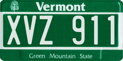 VT license plate XVZ911
