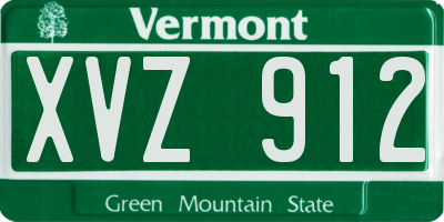 VT license plate XVZ912