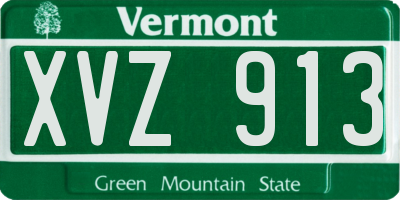 VT license plate XVZ913