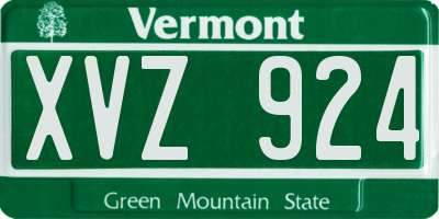 VT license plate XVZ924