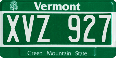 VT license plate XVZ927