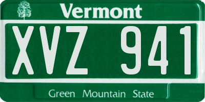 VT license plate XVZ941