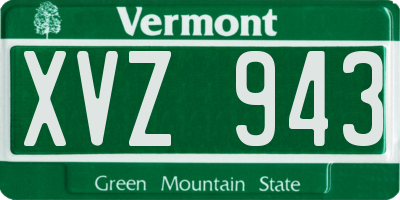 VT license plate XVZ943