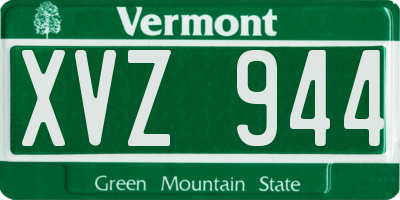 VT license plate XVZ944