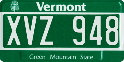 VT license plate XVZ948