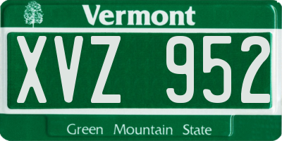 VT license plate XVZ952