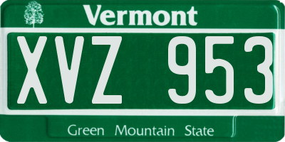 VT license plate XVZ953