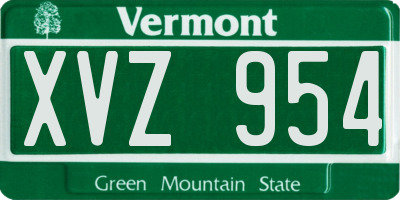 VT license plate XVZ954