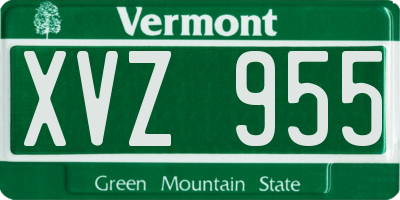 VT license plate XVZ955