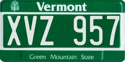 VT license plate XVZ957