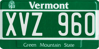 VT license plate XVZ960