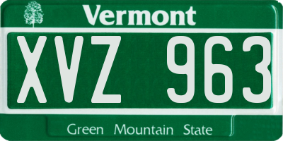 VT license plate XVZ963