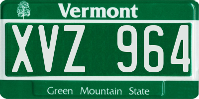 VT license plate XVZ964
