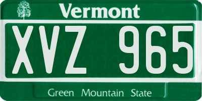 VT license plate XVZ965