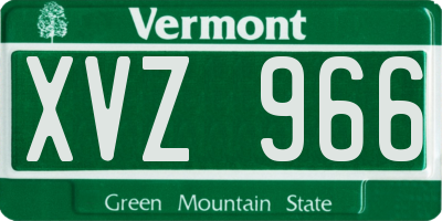 VT license plate XVZ966