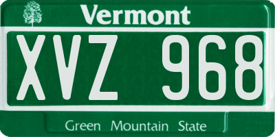 VT license plate XVZ968