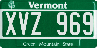 VT license plate XVZ969