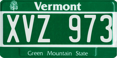 VT license plate XVZ973