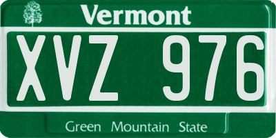 VT license plate XVZ976