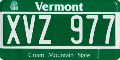 VT license plate XVZ977