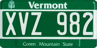 VT license plate XVZ982