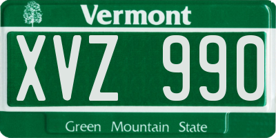 VT license plate XVZ990