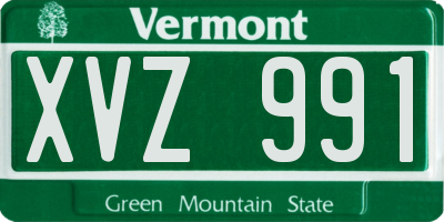 VT license plate XVZ991