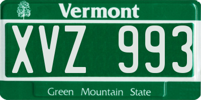VT license plate XVZ993