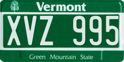 VT license plate XVZ995