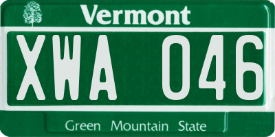 VT license plate XWA046